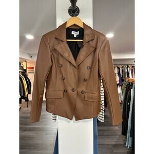 Evereve Vegan Leather Blazer Jacket Size XS